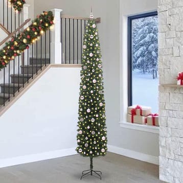 vidaXL Kunstkerstboom Groen 270 cm PVC en Staal en Kunststof, Diversen, Verzenden, Nieuw
