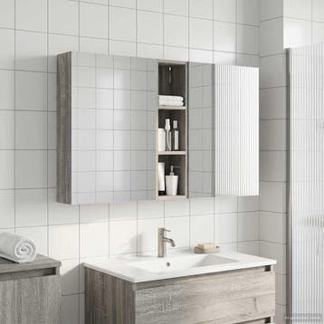 vidaXL Badkamerkastenset 3 st 120 x 14,5 x 70 cm Bewerkt, Huis en Inrichting, Tafels | Kaptafels, Verzenden, Nieuw