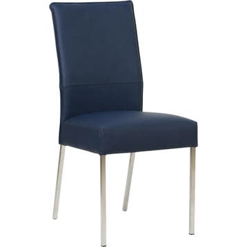 Leren eetkamerstoel Real - Toledo Kobalt (blauw) - Poten, Huis en Inrichting, Stoelen, Blauw, Nieuw, Ophalen of Verzenden, Eén