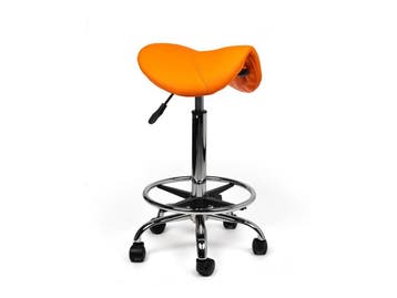 Zadelkruk Oranje - Hoge uitvoering met Voetsteun, In hoogte verstelbaar, Nieuw, Kunststof