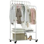 Kledingrek van ijzer op wielen wit | Nieuw | 80x50x150cm, Kleding | Dames, Kledingrekken, Verzenden, Met wielen, Nieuw