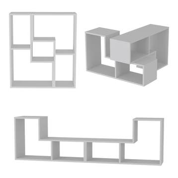 Modulair meubelset Hustersurd 2-delig wit [en.casa], Huis en Inrichting, Tafels | Salontafels, Verzenden, Nieuw