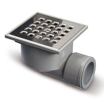 Xellanz Doucheput - 105x105mm - Zijuitloop - RVS, Doe-het-zelf en Verbouw, Sanitair, Ophalen of Verzenden, Nieuw, Rvs