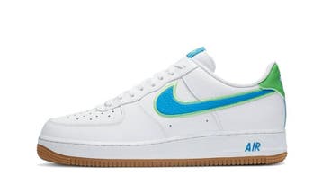 Nike Air Force 1 Low White Poison Green Photo Blue Gum, Nieuw