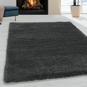 Hoogpolig Vloerkleed | Shaggy | Fluffy | Grijs | 240x340 cm, Huis en Inrichting, Verzenden, Nieuw