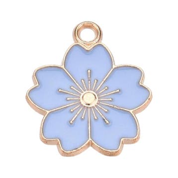 4 x Bedel Enamel Sakura bloem 20,5 x 17,5 x 1,5 mm – oogj., Ophalen of Verzenden, Nieuw, Kraal