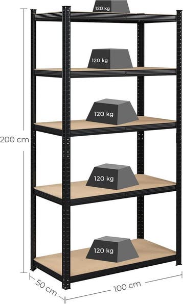 Stellingkast XL - 200x100 cm - 50 cm diepte - tot 600 kg, Verzenden
