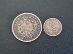 Frankrijk. 5 Francs 1873-A Hercule en 1 Franc 1911 Semeuse