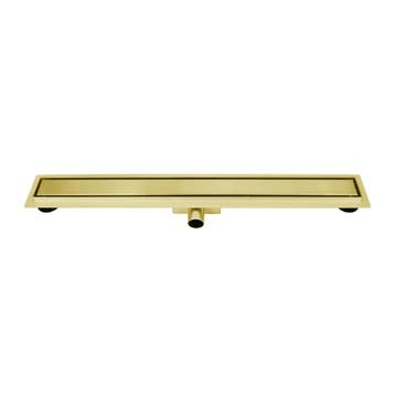 Mat goud RVS Douchegoot compleet met flens 100x7x6,7cm, Verzenden, Nieuw