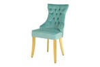 Chesterfield Stoel CASTLE Blauw fluweel gouden, Huis en Inrichting, Stoelen, Ophalen of Verzenden, Nieuw
