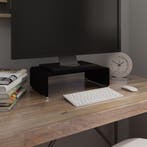 Tv-meubel/monitorverhoger zwart 40x25x11 cm glas, Verzenden, Nieuw