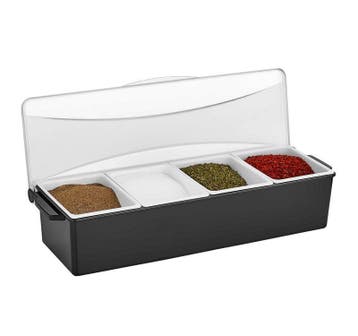 GGM Gastro | Garnituurstation - GN 1/9 - 4 bakjes - met |, Verzenden