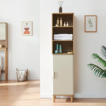 Badkamerkast Ferrersp 160x42x35 cm eikenkleurig havermout en, Huis en Inrichting, Badkamer | Badkamermeubels, Verzenden, Nieuw