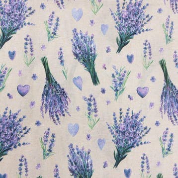 BA267 - Decoratieve stof lavendel en harten - Provençaalse