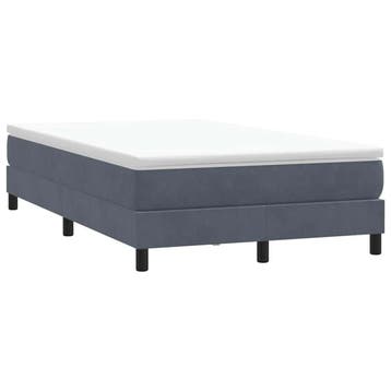 vidaXL Boxspring zonder matras fluweel donkergrijs 120x210, Verzenden, Nieuw, Grijs, Stof
