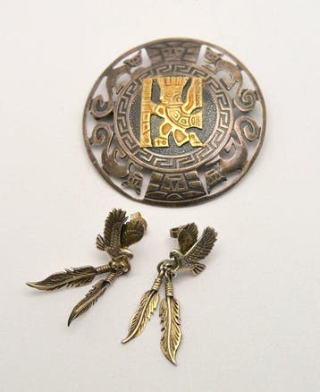 Themacollectie - Broche & Oorbellen - Mexico & American, Antiek en Kunst