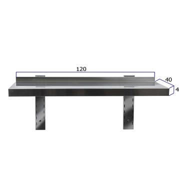HCB Wandschap - 120 x 40 cm - RVS, Verzenden, Nieuw in verpakking, Overige typen
