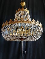 Kroonluchter - Kristal, Messing, Brons - Grote glans, Antiek en Kunst