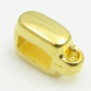 1x DQ metaal schuiver goud kleur ca. 10 x 6 x 4mm Ø5 x 3m.., Ophalen of Verzenden, Nieuw, Kraal