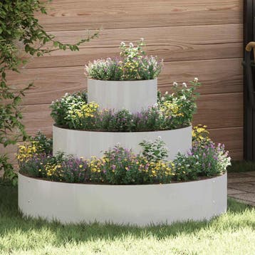 vidaXL Tuin Bloempot Zilver 90 x 90 x 20 cm Roestvrij staal, Minder dan 30 cm, Verzenden, Nieuw, Metaal