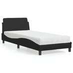 vidaXL Bed met matras Dover kunstleer zwart 90x200 cm, Huis en Inrichting, Slaapkamer | Bedden, Overige materialen, 90 cm, Eenpersoons
