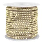 1 meter Imitatie leer 3mm met goud aluminium studs Gold-s..., Ophalen of Verzenden, Nieuw, Draad