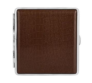 Patroon sigarettenetui - Bruin, Verzamelen, Rookartikelen, Aanstekers en Luciferdoosjes, Verzenden, Nieuw, Tabaksdoos of Verpakking