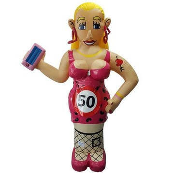 Te huur Sarah 50 jaar jubileum feestpop opblaaspop, Ophalen, Zo goed als nieuw, Abraham of Sarah