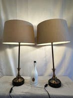 Van de Heg - Tafellamp (2) - Messing, Marmer, Textiel,