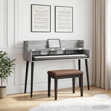 vidaXL studiobureau Grijs Sonoma 152 x 40 x 19,5 cm Bewerkt, Verzenden, Nieuw