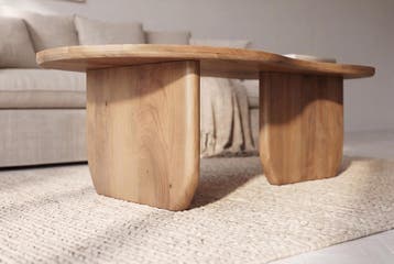 Salontafel ORGANIC 120cm mangohout natuur - 47570, Ophalen of Verzenden, Nieuw