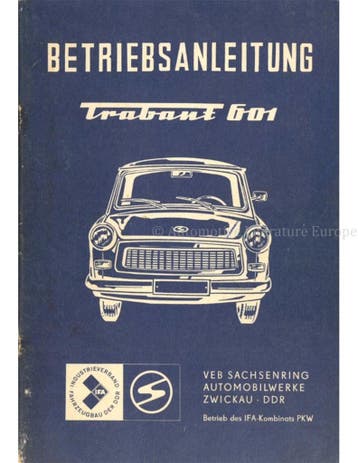 1979 TRABANT 601 INSTRUCTIEBOEKJE DUITS