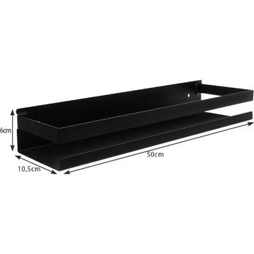 Ruhhy Zwarte badkamerplank 50 cm van roestvrij staal met..., Ophalen of Verzenden, Nieuw