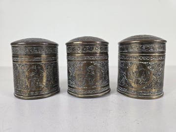 Doos - Messing - Driedelige set doosjes