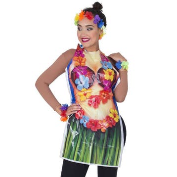 Hawaii thema verkleed schort vrouw - Hawaii accessoires, Ophalen of Verzenden, Nieuw
