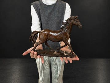 Beeld, Lopend paard - 25 cm - Brons