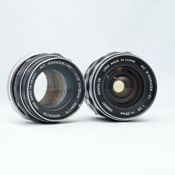 Minolta MC W.Rokkor-SI 2,5/28mm + MC Rokkor-PF 1,7/55mm |, Nieuw