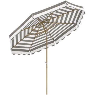 Parasol Ø 270 cm – Parasol met Kantelhoek in het Grijs + Wit, Verzenden, Nieuw, Verstelbaar