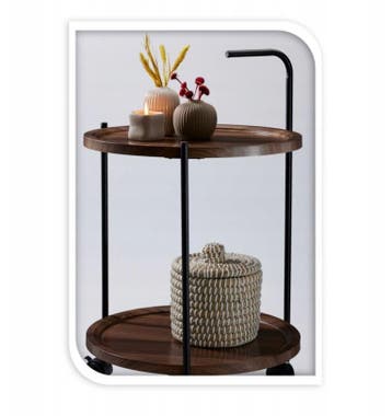 Bijzettafel Salontafel op wielen 40x40x67 cm donkerbruin, Verzenden, Nieuw