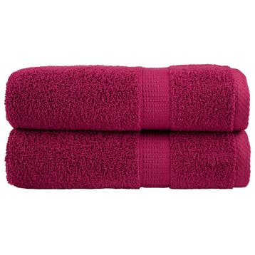 vidaXL Badhanddoeken SOLUND 2 st 600 g/m² 70x140 cm, Verzenden, Nieuw, Rood