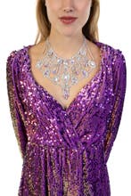 Grote Diamanten Zilveren Halsketting Ketting Zilver Glitter, Sieraden, Tassen en Uiterlijk, Kettingen, Kunststof, Verstelbaar