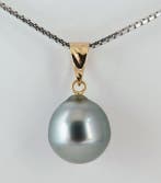 Zonder minimumprijs - Hanger - 18 karaat Geel goud Parel -
