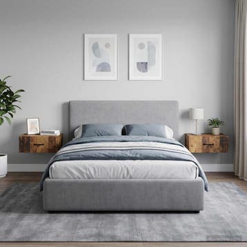 vidaXL Wandbeugel Bedkast met lade 2 pcs Oud hout 49 x 34,5, Minder dan 45 cm, Verzenden, Nieuw, Minder dan 55 cm