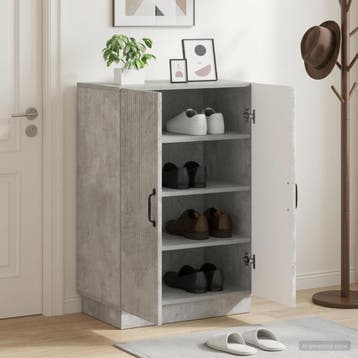 vidaXL Schoenenkast HOORN 59,5 x 39,5 x 87 cm Bewerkt hout, Verzenden, Nieuw