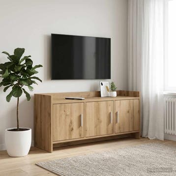 vidaXL TV-kast 102 x 33 x 47 cm Artisanaal eiken Bewerkt, Minder dan 50 cm, Verzenden, Nieuw, Minder dan 100 cm