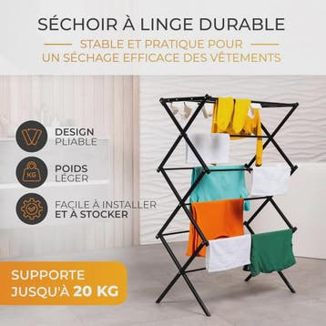 3-Laags Opvouwbaar Kledingrek - Zwart/Wit - Voor Binnen & Bu, Kleding | Dames, Kledingrekken, Verzenden, Nieuw