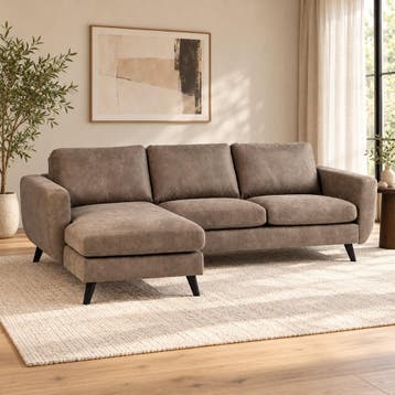 Hoekbank Savannah ruim - taupe, chaise longue L/R (internet, Huis en Inrichting, Ophalen of Verzenden, Nieuw