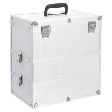 vidaXL Make-up koffer 37x24x40 cm aluminium zilverkleurig, Sieraden, Tassen en Uiterlijk, Verzenden, Nieuw, Zilver