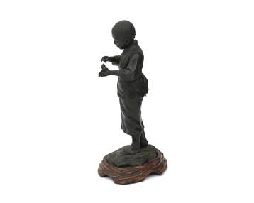 Bronzen beeld, Japan, Meiji periode (1868-1912), ca. 1900, Antiek en Kunst