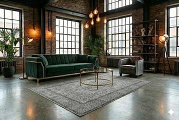 Grijs vintage - Vloerkleed - 305 cm - 165 cm - met, Nieuw